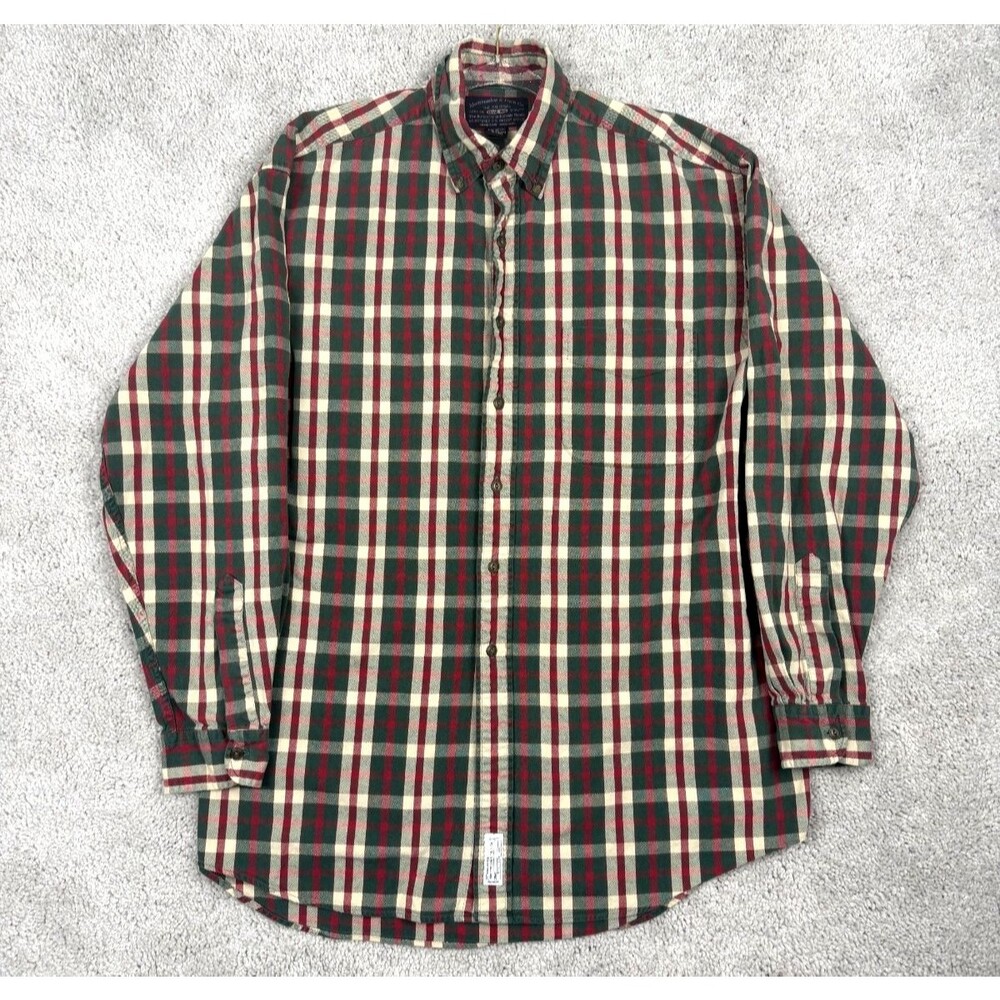 Vintage Abercrombie & Fitch Plaid Button Up Shirt Mens M Green Red Flannel